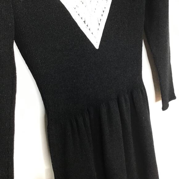 Vintage Pat Sandler for Wellmore knit and beaded dress black white - Picture 10 of 10